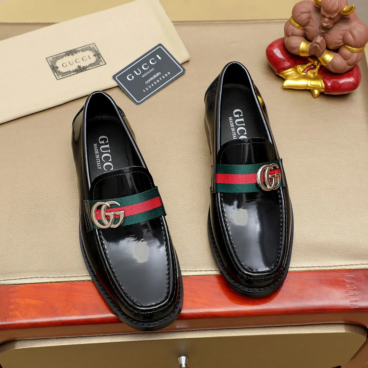 Men's men's shoes💰460💰💰Gucci official website men's business formal leather shoes updated💥Hong Kong counters synchronize new styles💥completely one-to-one replica shipment👍zero gap in counter quality 0⃣️made of imported cowhide on the outside+water-dyed🐂leather lining, color optional! Matching code 38-45